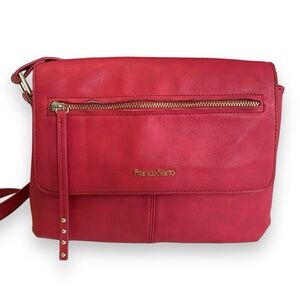 FRANCO SARTO RED LEATHER CROSSBODY BAG